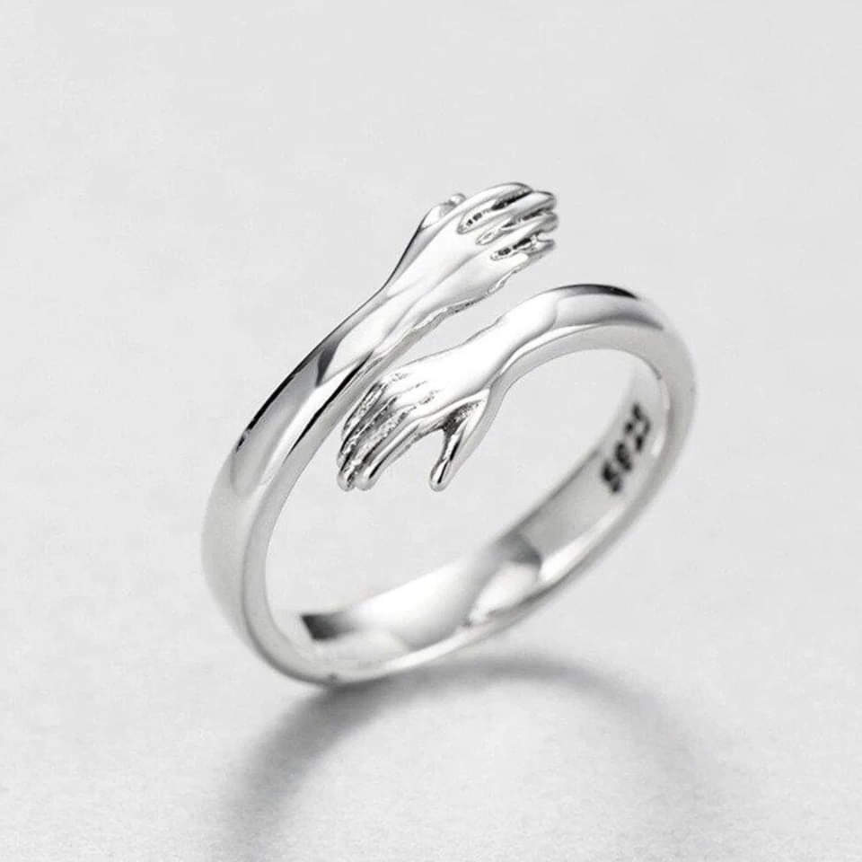 Plata Anillo hermoso con estilo único